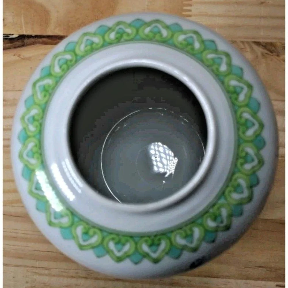 Vintage Otagiri Japanese Floral Ginger Jar Porcelain Lotus Garden Decor 6 Inch
